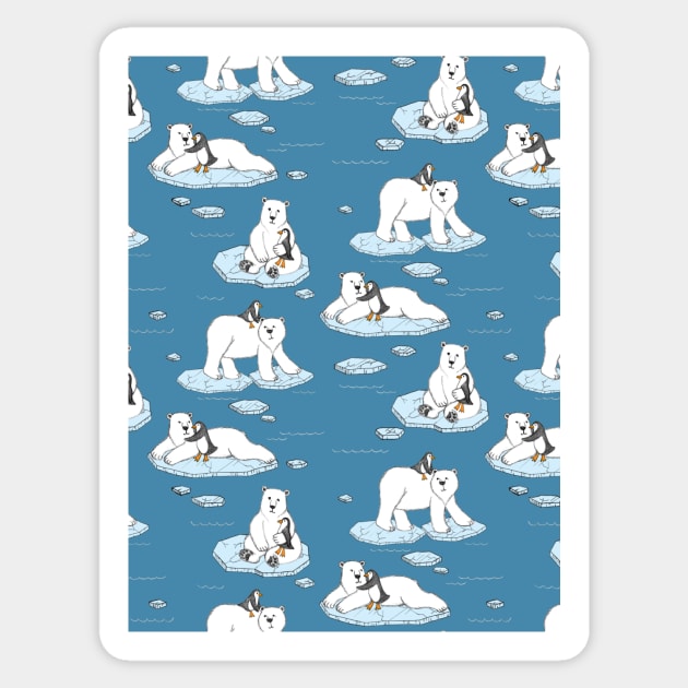 Polar Bear Loves Penguin Sticker by micklyn